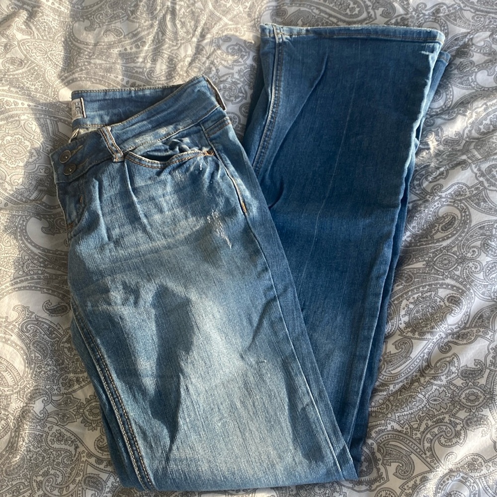Garage denim low rise flares
